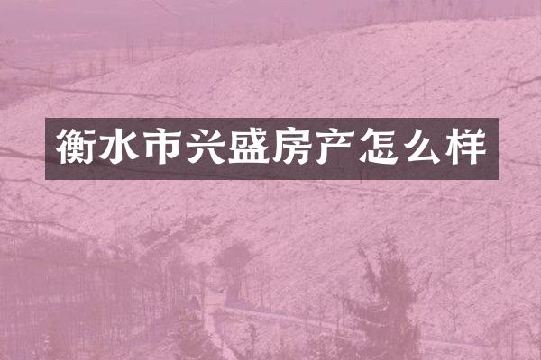 衡水市兴盛房产怎么样