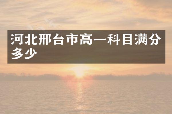 河北邢台市高一科目满分多少