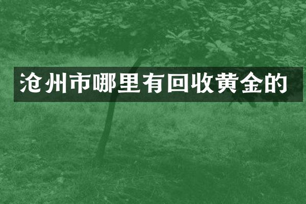沧州市哪里有回收黄金的