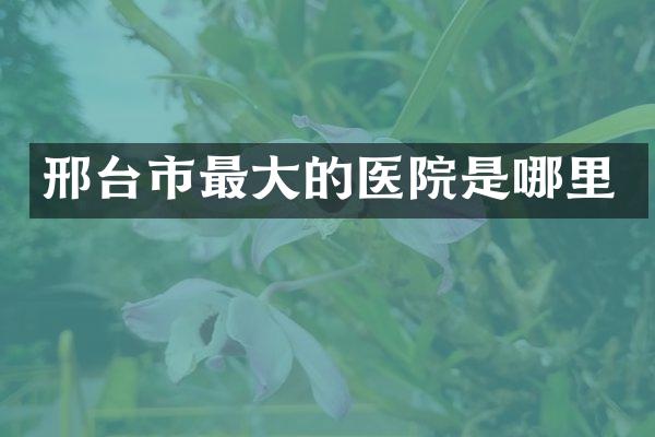 邢台市最大的医院是哪里
