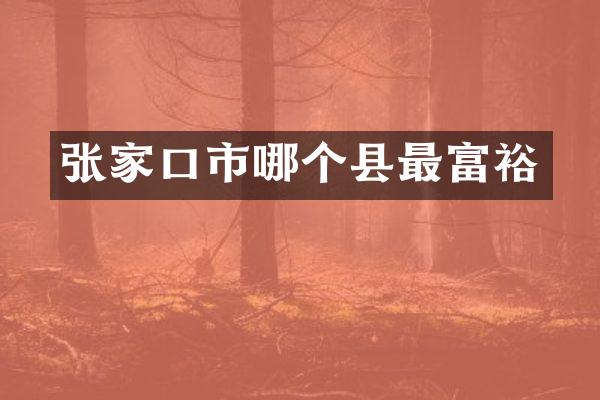 张家口市哪个县最富裕